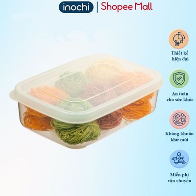 Hộp thực phẩm chữnhật inochi, nhựa PP nguyên sinh chịu nhiệt 140 độ C, không chứa BPA