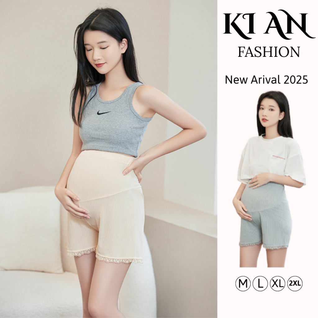 Quần Bầu Mặc Trong Váy Ki An Ms 01 Chất Cotton Co Giãn 4 Chiều, thoáng khí Quần trong váy bà bầu có chun chỉnh Quần bầu
