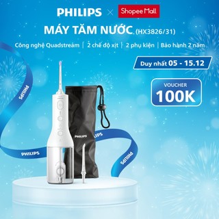  Máy Tăm Nước PHILIPS HX3826 31 Cầm Tay Công Nghệ Quad Stream Bảo Hành Chính Hãng 24 Tháng 
