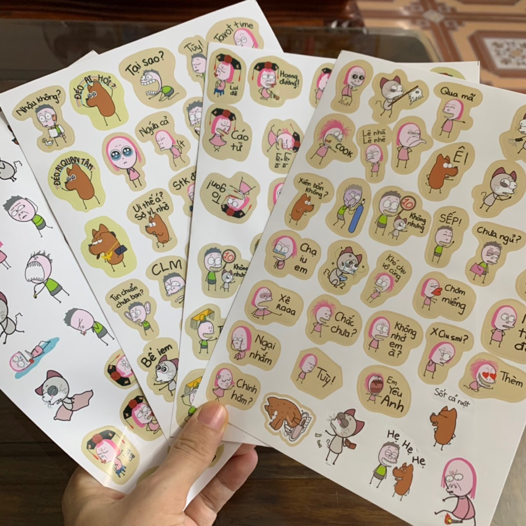 120 hình dán sticker Meme hài hước, sticker Hài hước dán trang trí