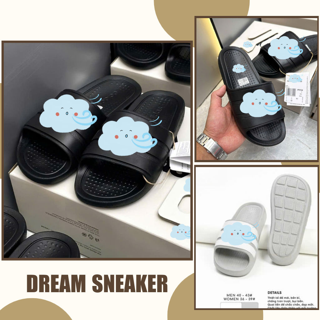 Dép Đúc Nguyên Khối 3 Sọc Nam, Dép Quai Ngang 3 Sọc Chống Thấm Nước Full Box Bill. Dream Sneaker