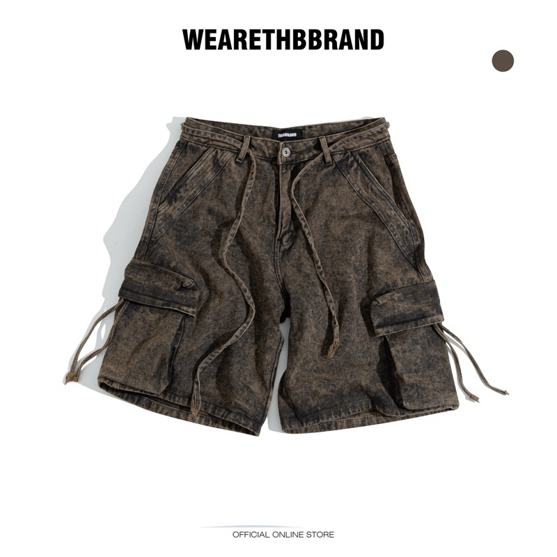 Quần short baggy “THBB TIMBER SHORT” , brown washed / THBBRAND