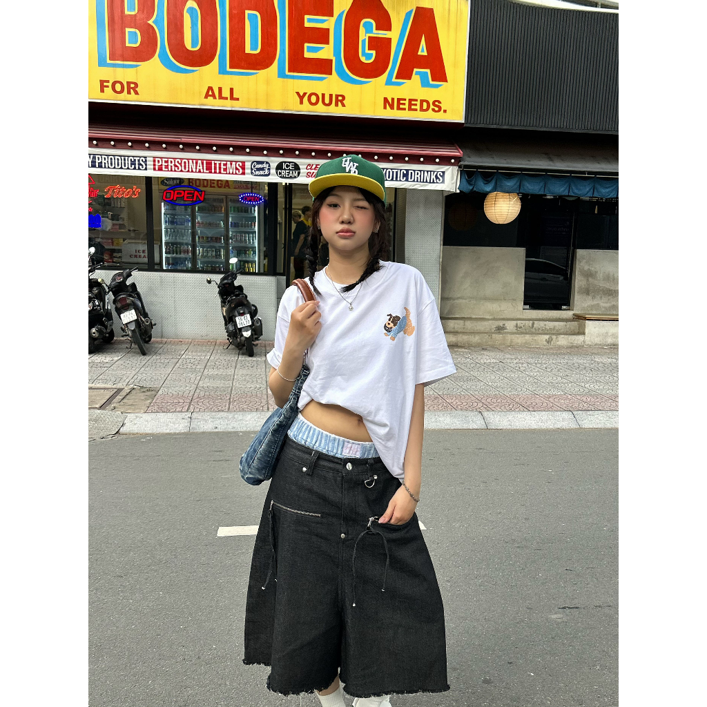 Áo thun boxy hình cún dễ thương 2596 Miucho thoáng mát phong cách Hàn Quốc in mix | BigBuy360 - bigbuy360.vn