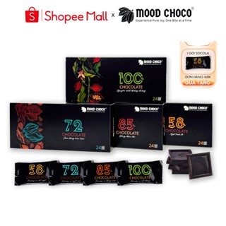 [HỘP 24 GÓI] Socola Đen Đắng Nguyên Chất Ít Đường Dark Chocolate MOOD CHOCO