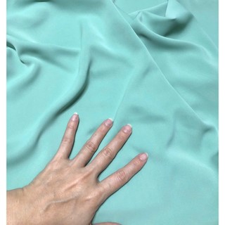 C818 - Vải Lụa Ngọc Bích màu xanh min, co dãn