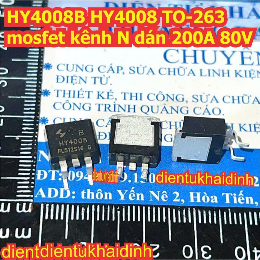2 con HY4008B HY4008 TO-263 mosfet kênh N dán 200A 80V kde1018