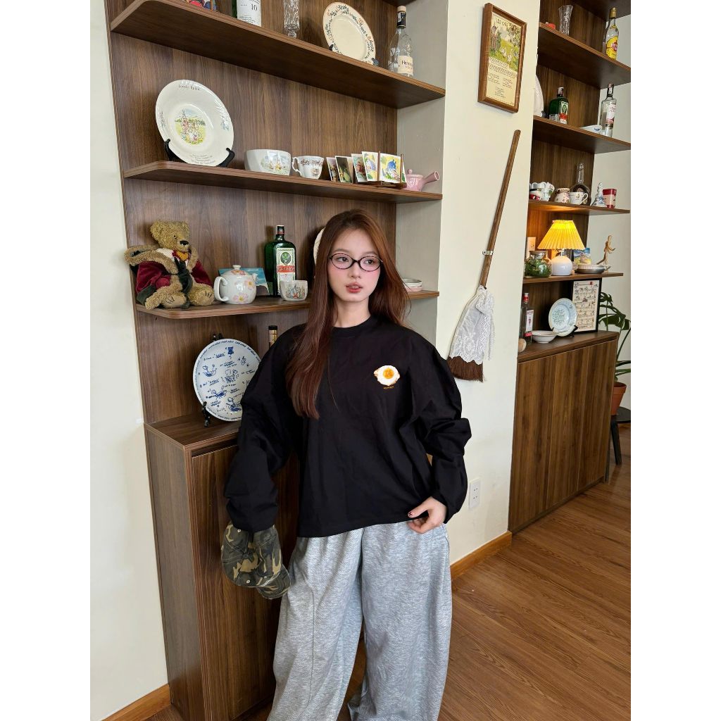 Áo thun boxy tay dài basic style in chữ BST Miucho mềm mại cao cấp dày dặn đứng form in mix | BigBuy360 - bigbuy360.vn