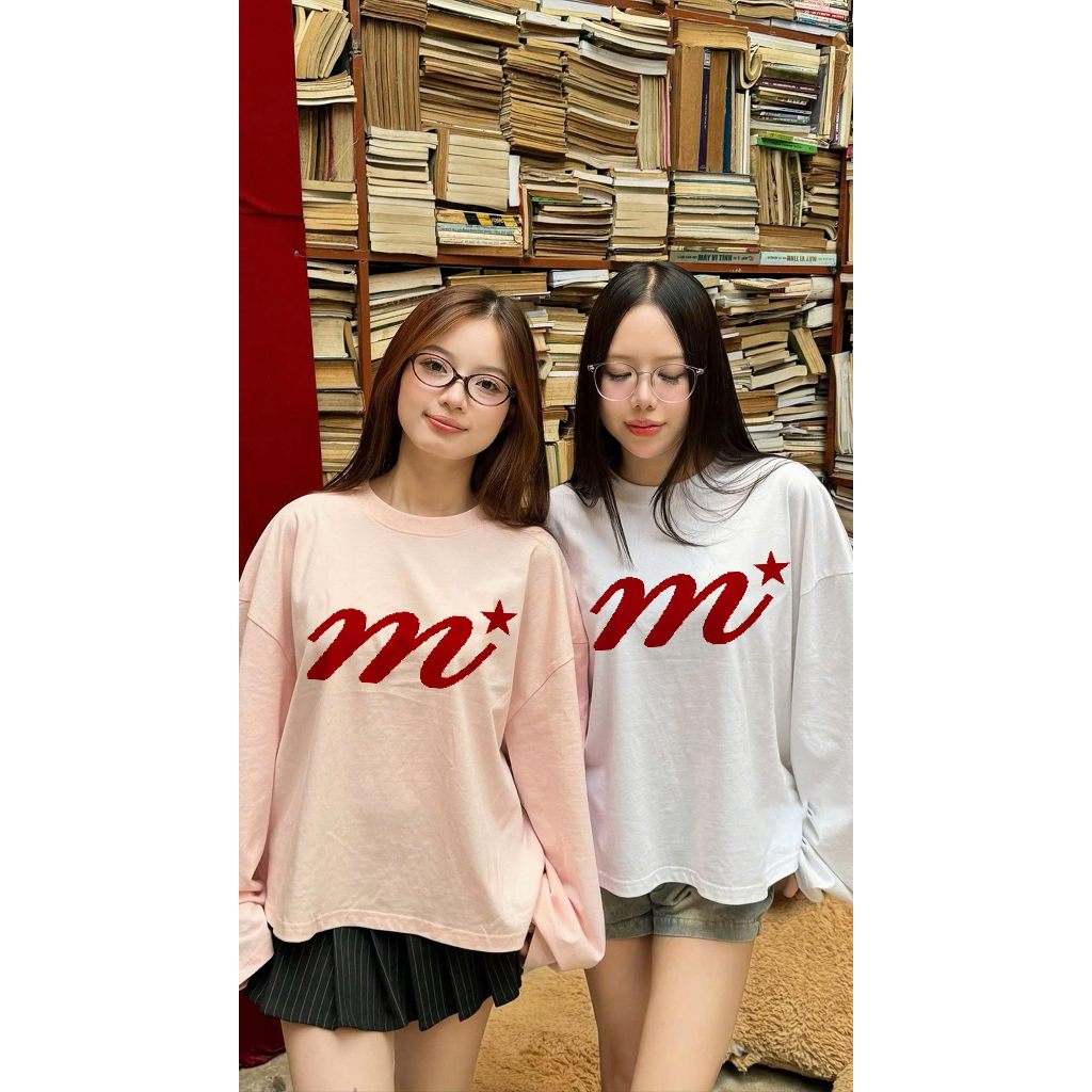 Áo thun boxy tay dài basic style in chữ BST Miucho mềm mại cao cấp dày dặn đứng form in mix | BigBuy360 - bigbuy360.vn