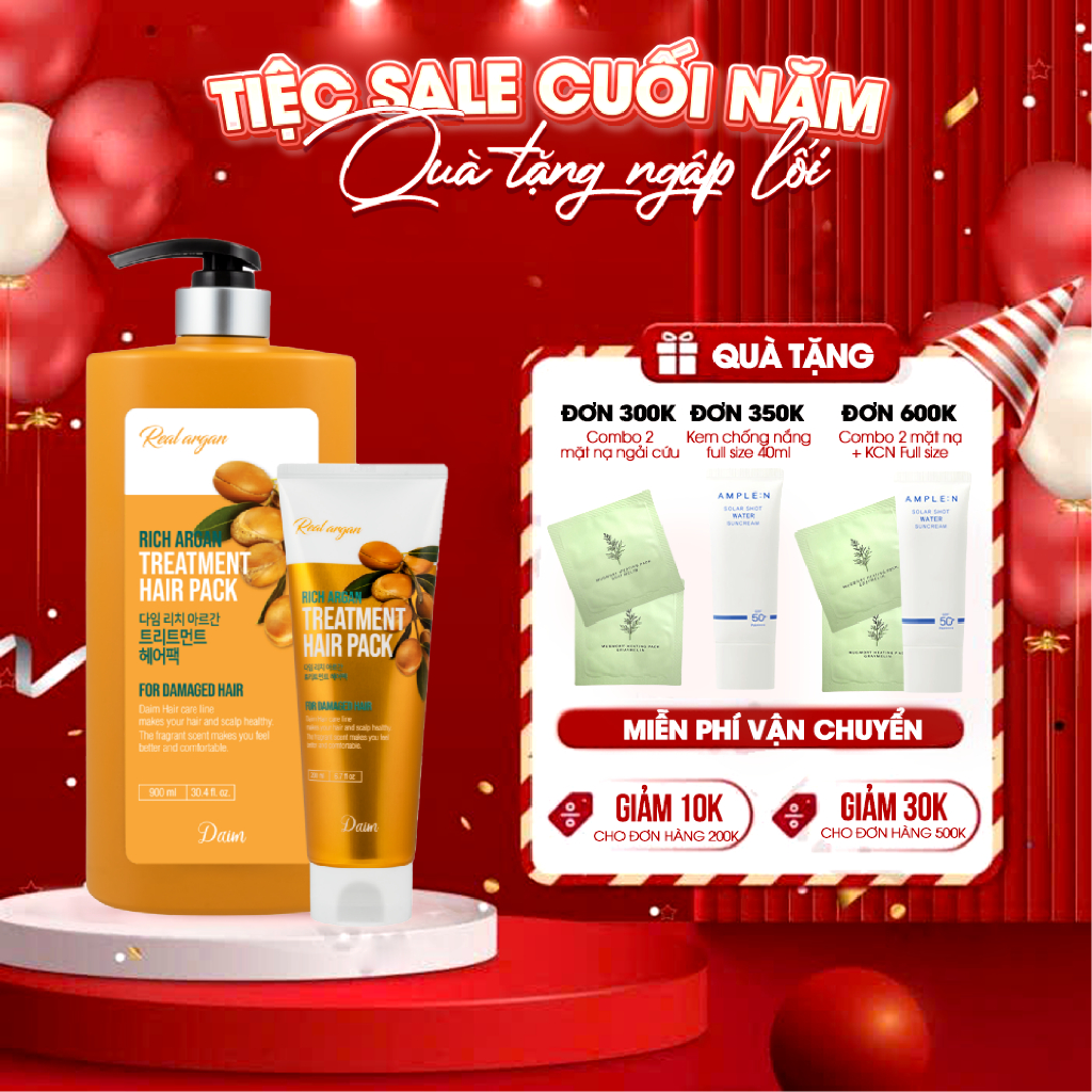 Kem ủ tóc ARGAN phục hồi và giảm rụng tóc - DAIM RICH ARGAN TREATMENT HAIR PACK