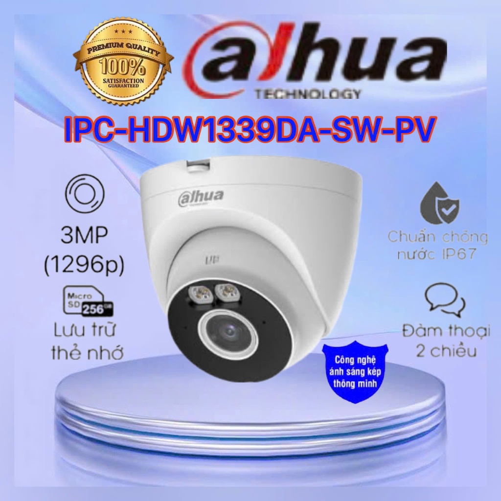 Camera Wifi Turret 3MP DAHUA DH-IPC-HDW1339DA-SW-PV