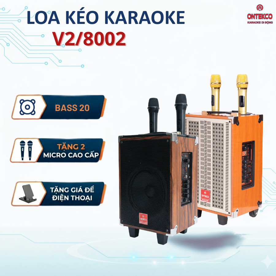 [QUÀ TẶNG] Loa Kéo ONTEKCO 8001/8002 Hát Karaoke Tại Nhà, Âm Thanh Hay Bass Chuẩn