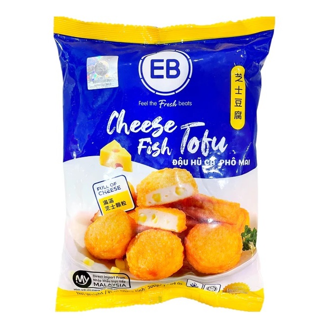 Đậu hũ cá phô mai EB  500 gr - viên thả lẩu chiên rán siêu ngon miệng - ship hỏa tốc Hà Nội