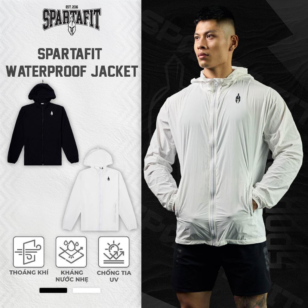 Áo Khoác Gió Chống Nắng Sport Sparta Waterproof Jacket, Áo Khoác thể thao chống nước cao cấp,tập Gym