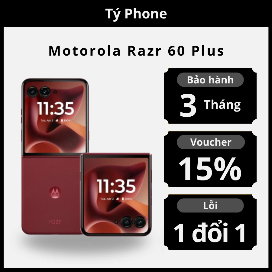 Điện thoại Motorola Razr 60 Plus(12GB - 256GB) - Chip Snapdragon 8s gen 3 thiết kế gập sang trọng