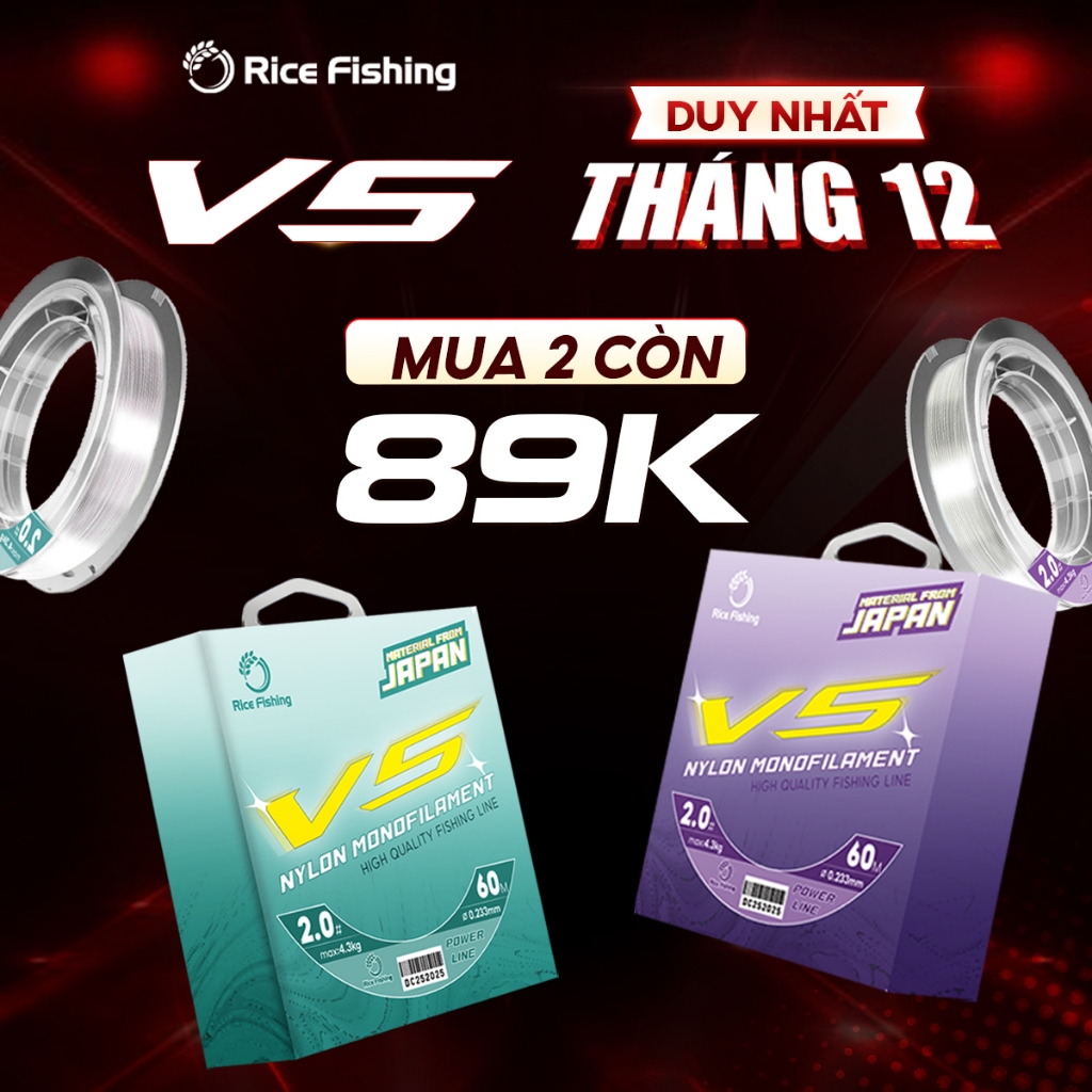 Cuộn 60m dây câu cá cước trục, cước thẻo V5 Rice Fishing câu cá tổng hợp DC-25
