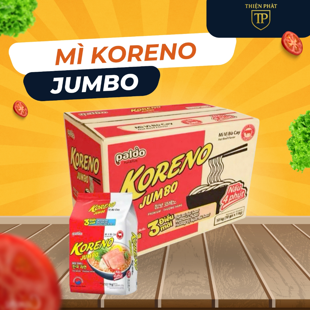 mì cay koreno,Thùng 100 gói mì Koreno Jumbo vị bò cay
