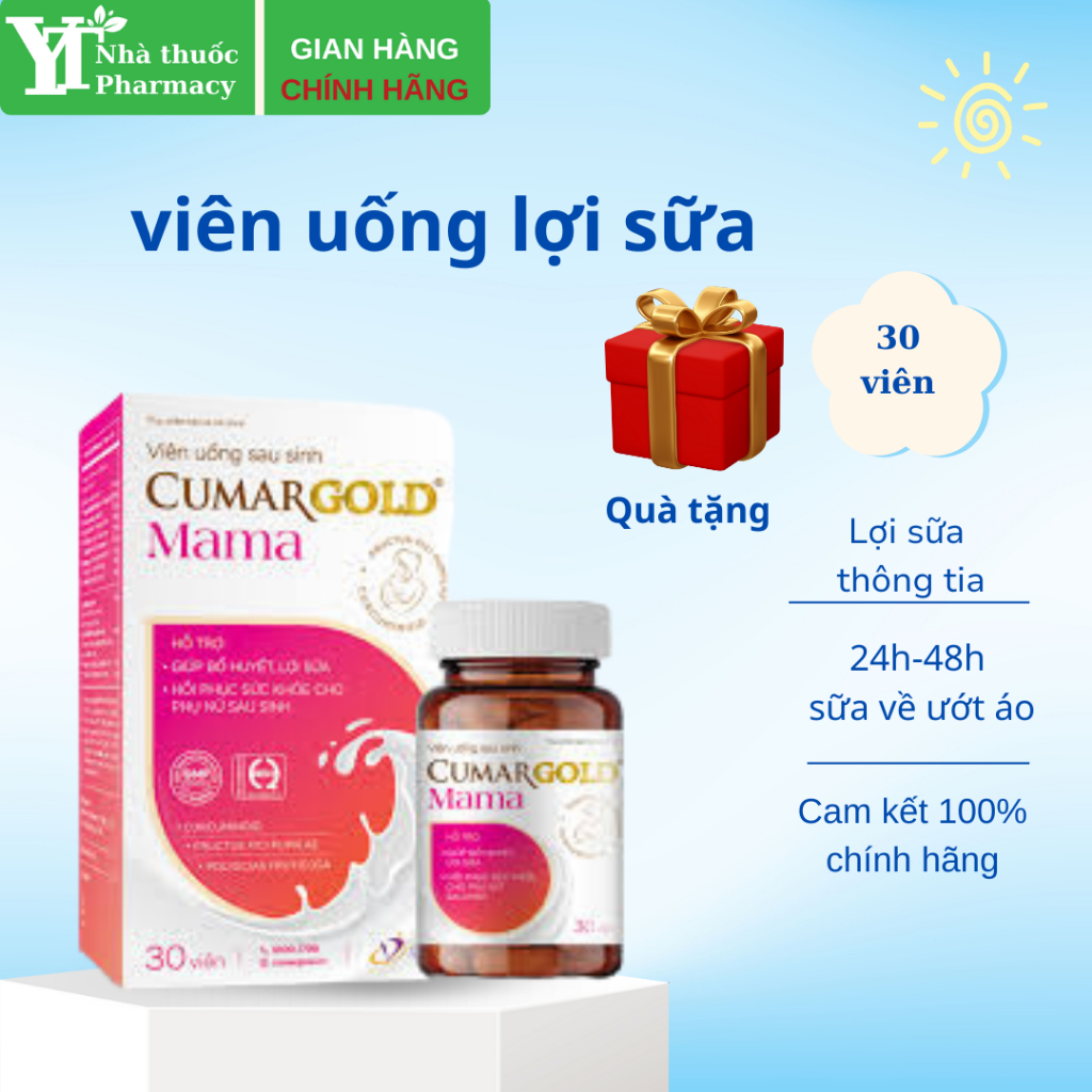Viên Uống Lợi Sữa CUMARGOLD MAMA - Uống tới đâu sữa về ồ ạt tới đó