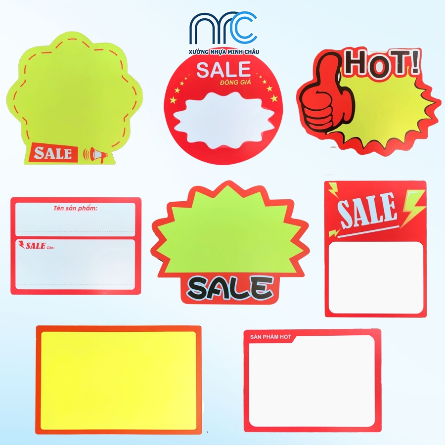 Combo 2 Bảng sale giảm giá, bảng sale tự ghi, bảng ghi chú giá viết xoá nhiều lần bằng bút lông - Đa