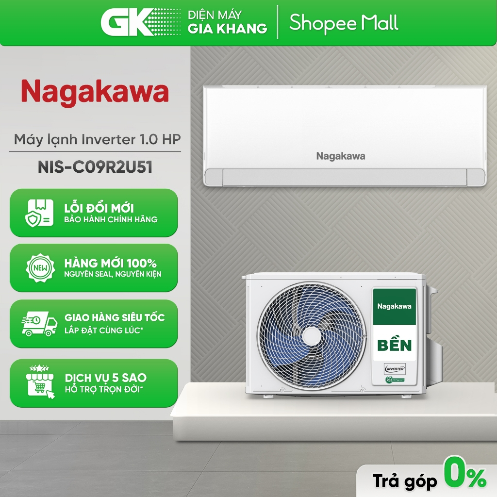 NIS-C09R2U51 Máy Lạnh Nagakawa Inverter 1 HP [Freeship HCM]