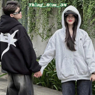 Áo khoác zipBOXY HOODIE AA Unisex From Rộng chất nỉ cua siêu dày Cao Cấp Hottrend Hàn Quốc Hot New