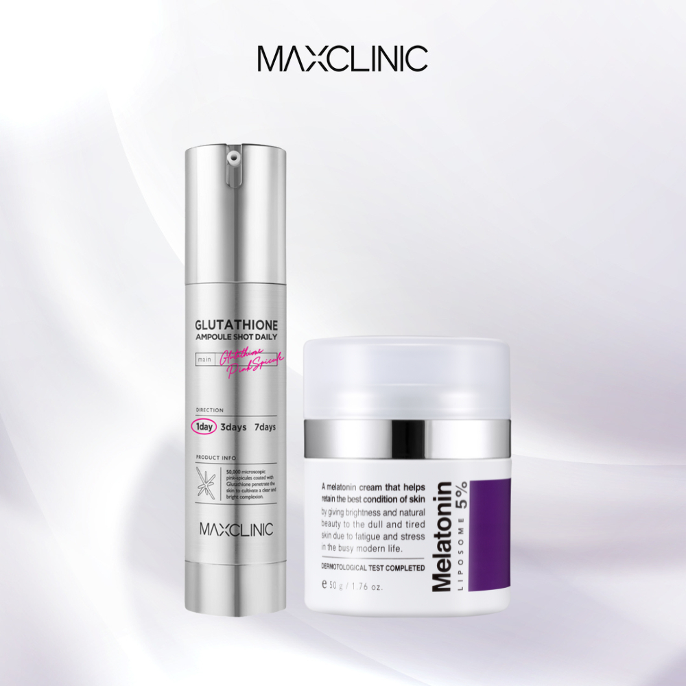 Bộ Đôi Dưỡng Ẩm Cải Thiện Nếp Nhăn Maxclinic Tinh Chất Vi Kim Và Kem Melatonin [Ampoule Shot 50ml + 
