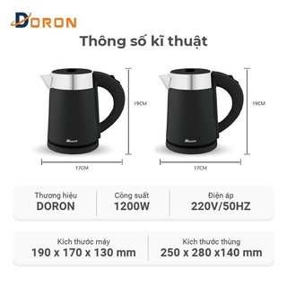 Ấm siêu tốc DORON 1200W dung tích 1l, tự ngắt điện khi sôi