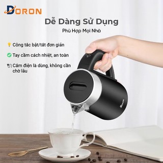 Ấm siêu tốc DORON 1200W dung tích 1l, tự ngắt điện khi sôi