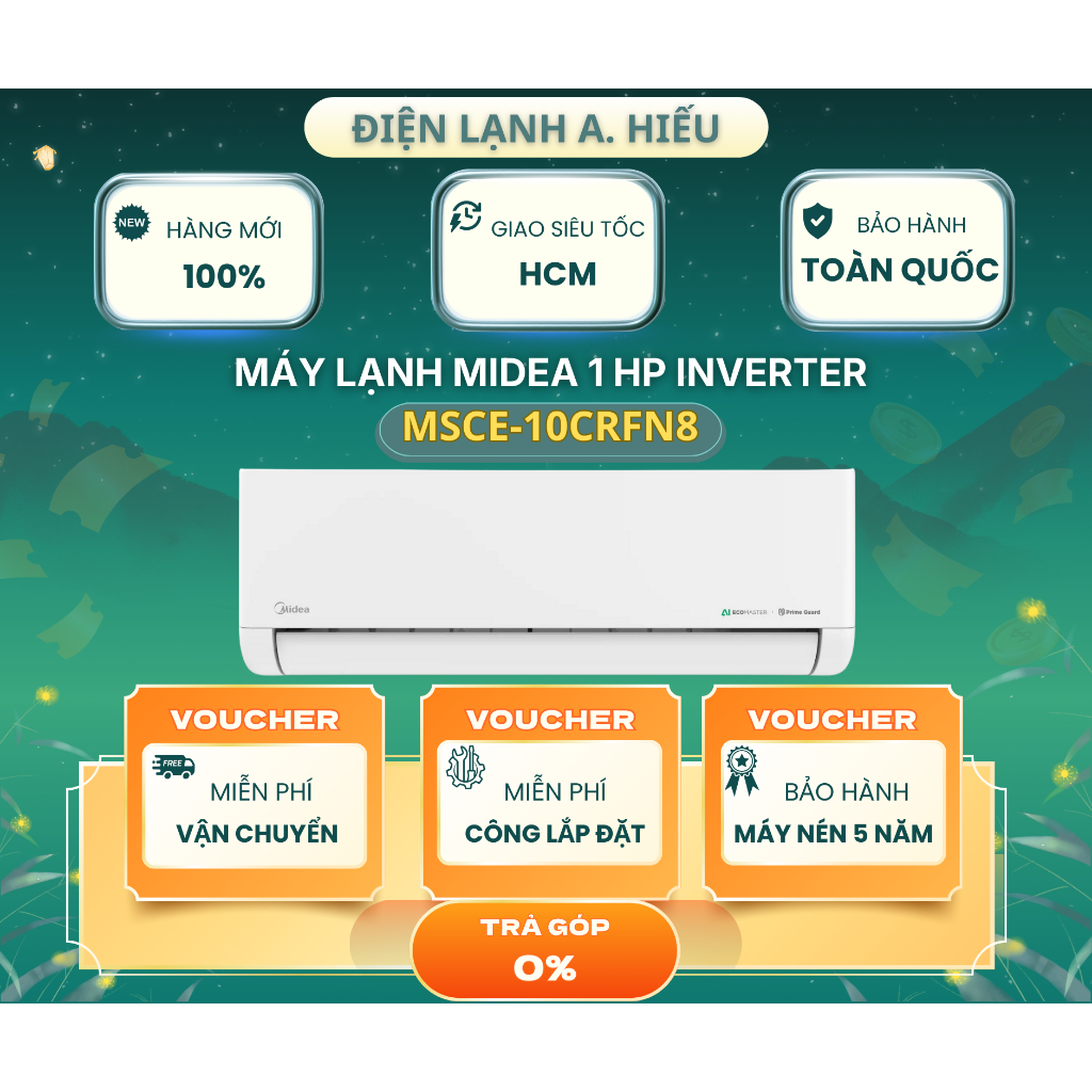 Máy lạnh Midea Inverter 1 HP MSCE-10CRFN8