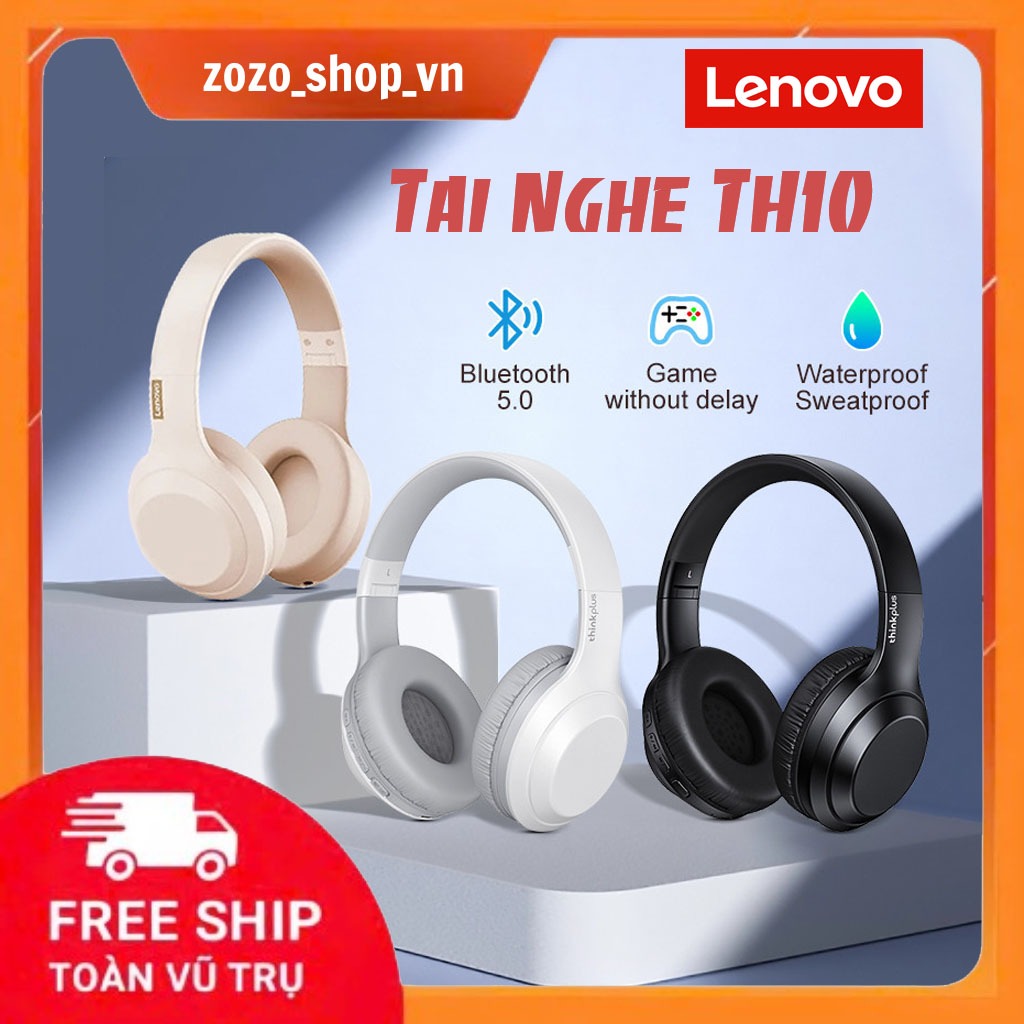 Tai Nghe Bluetooth Lenovo TH10 Không Dây – Âm Thanh Nổi, Giảm Ồn, Chống Thấm, Có Mic