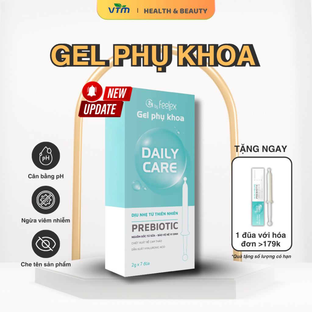 Đũa thần inner Gel phụ khoa Daily Care - C24 BY FEELEX dưỡng ẩm, cân bằng PH, giảm khô rát - hộp 7 đ