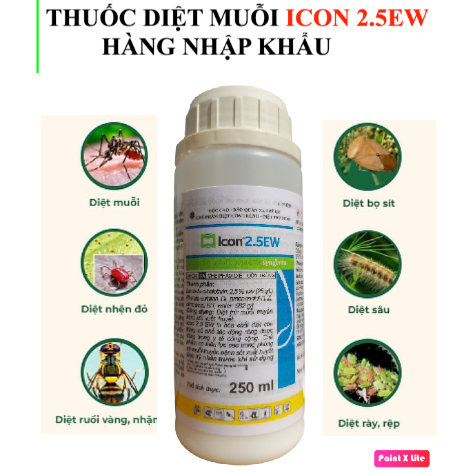 (Hàng Sygenta) Thuốc Icon-2.5-EW chai 250ml diệt muỗi trong nhà-bọ trĩ, bọ xít muỗi trên điều, cây ă