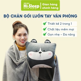  Bộ chăn gối văn phòng luồn tay HI-SLEEP thiết kế đa năng gối đầu tựa lưng gối ôm 