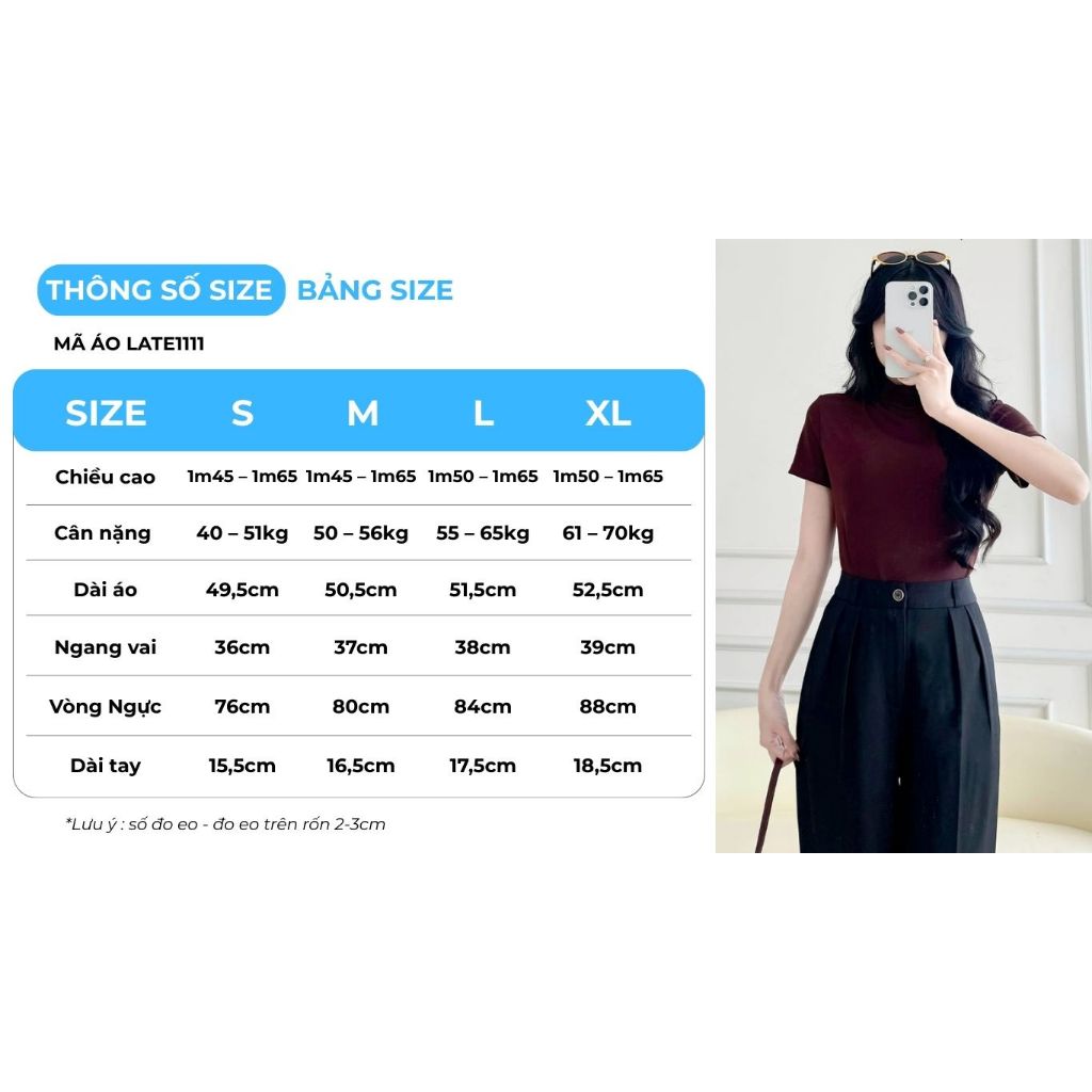 Áo Thun Cổ Lọ Nữ GUMAC Áo Thun Gân Tay Ngắn Phom Ôm Co Giãn Nhiều Tôn Dáng LATE1111 | BigBuy360 - bigbuy360.vn