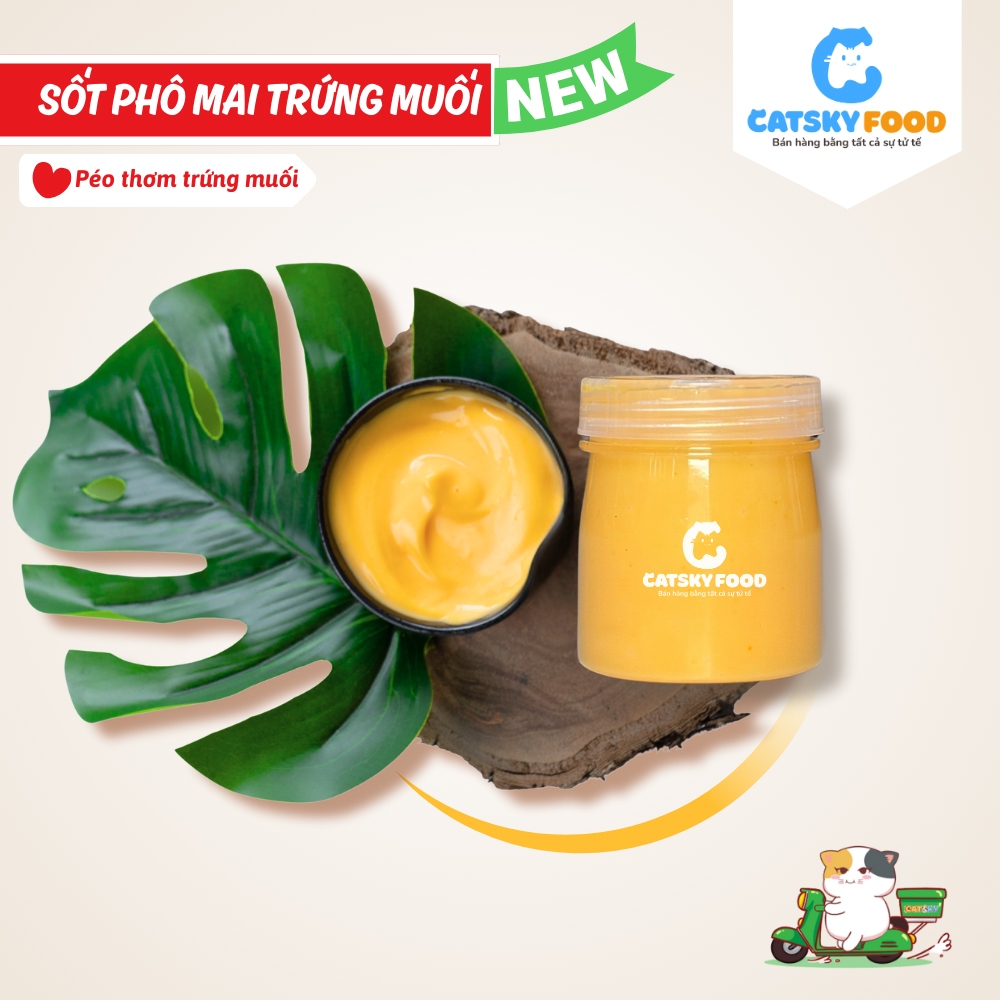 60G Sốt Phô Mai Trứng Muối Catsky Food Xốt Chấm Tiện Lợi Thơm Béo Nhẹ Ngọt Thanh Vị Phô Mai