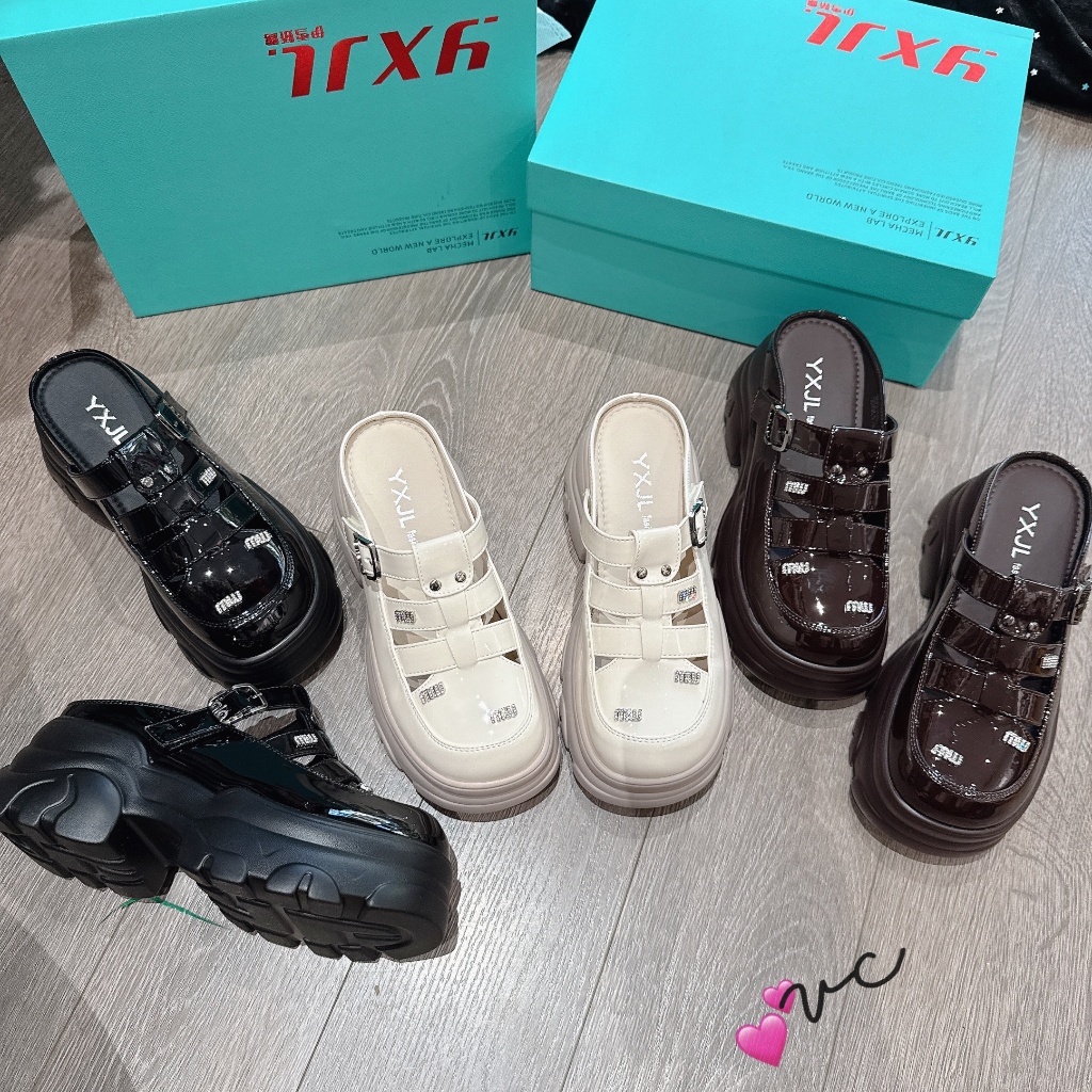 Sục miu đá mới về 3 màu: đen -kem - mận  đế nâng 7cm 👉🏻Hàng Qccc da mềm, đế siêu nhẹ, phiên bản đá c