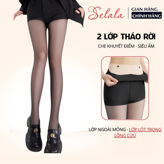  Quần Tất Da Chân Selala 100D 2 Lớp Tháo Rời Che Khuyết Điểm Mùa Đông Giữ Ấm Siêu Dai QT15 
