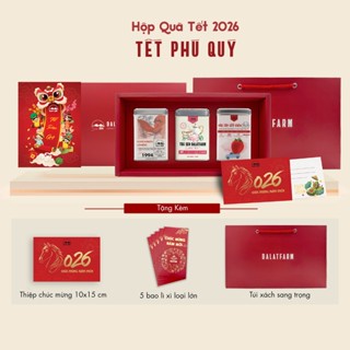  Hộp Quà Tết Phú Quý  Trà Sen - Cà phê Robusta - Dâu Tây Sấy Giòn  