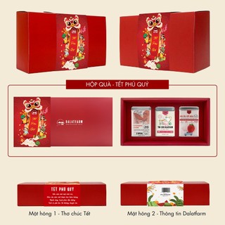 Hộp Quà Tết Phú Quý (Trà Sen - Cà phê Robusta - Dâu Tây Sấy Giòn)