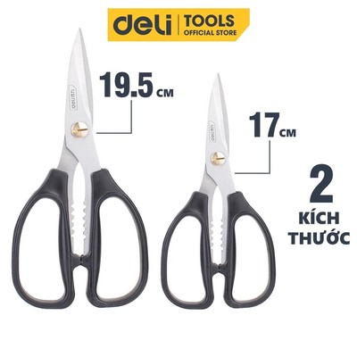 Kéo Cắt Đa Năng Deli Chất Liệu Thép Cao Cấp Không Gỉ Gia Dụng Nhà Bếp Tay Cầm Nhựa Chống Trơn Trượt