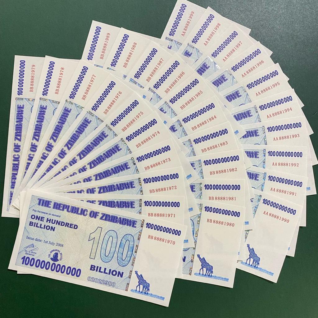 Tờ 100 nghìn tỷ Zimbabwe lưu niệm seri năm sinh vip đầu tứ 8