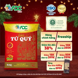  Gạo Tứ Quý  ST25  5kg Dẻo ngọt dai cơm - Vietnam Certified Organic - Canh tác theo tiêu chuẩn hữu cơ 