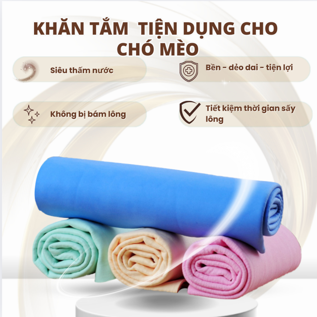 Khăn Tắm MASTERCARE Cho Chó Mèo 40x30cm – Thấm Nhanh, Lau Sạch, Siêu Tiện Dụng