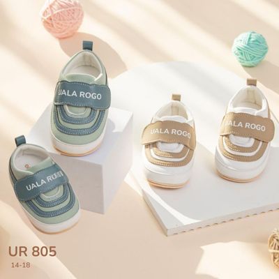 Giày tập đi cho bé Ualarogo đế cao su chống trượt an toàn quai dán điều chỉnh bảo vệ ngón chân UR 805