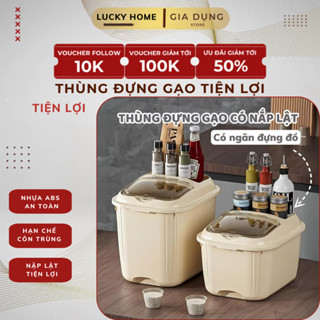 Thùng Đựng Gạo Chất Liệu Nhựa PP Cao Cấp Dung Tích 5-10kg, Hộp Nhựa Đựng Gạo