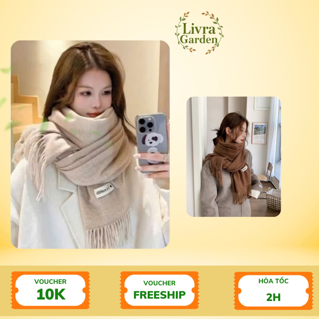 Khăn Dạ Different Cao Cấp – Khăn Dạ Nữ Mềm Mịn – Khăn Quàng Cổ Dạ Giữ Ấm Thời Trang