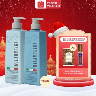  Combo Dầu Gội & Xả hương nước hoa Milanogica 725ml Phục hồi hư tổn Giảm gàu sạch ngứa da đầu 