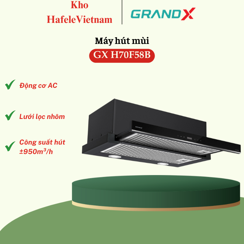 Máy hút mùi âm tủ GrandX GX-H70F58B – Sang Trọng, Tiện Lợi Cho Bếp