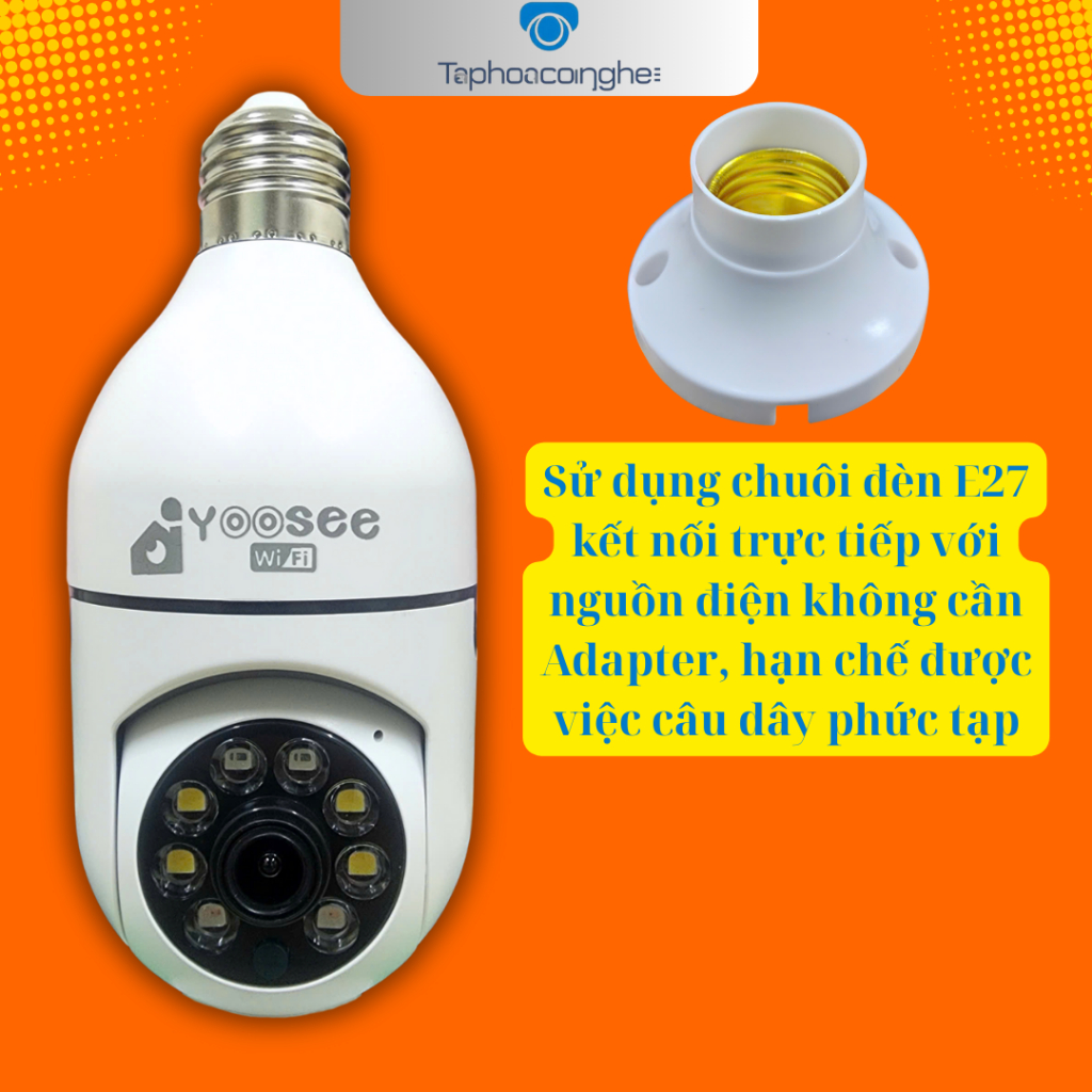 Mẫu Mới 2026 - Camera Yoosee Chui Bóng Đèn HK211 - 1 Mắt 10.0Mpx FullHD , thoại 2 chiều, xoay 360 độ, Máy Ảnh | BigBuy360 - bigbuy360.vn