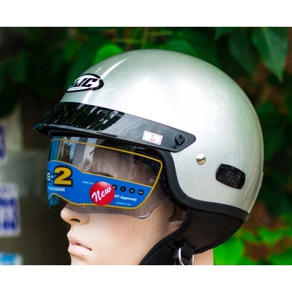 Mũ bảo hiểm nửa đầu kính ẩn HJC IS-2V bạc chính hãng (Bảo hành 2 năm) IS2V size L