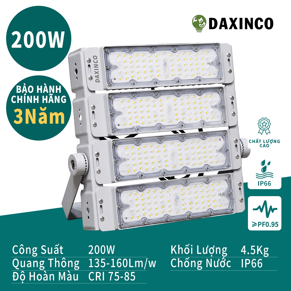Đèn pha LED 200W Module Chính Hãng DAXIN kín nước chuẩn IP66